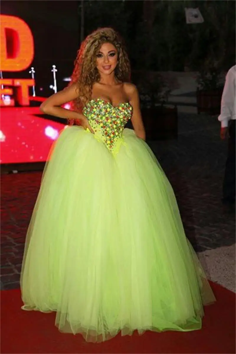 Myriam Fares Light Green Long Evening Dresses 2015 Elegant Sexy Sweeheart Backless Beaded Ball Gown Wedding Party Dress For Prom|dress organza|dress