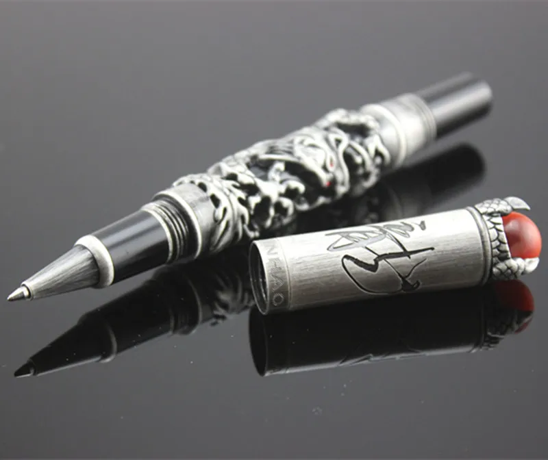 Роскошная тисненая красная Шариковая ручка JinHao Dragon king Play Подарочная коллекция