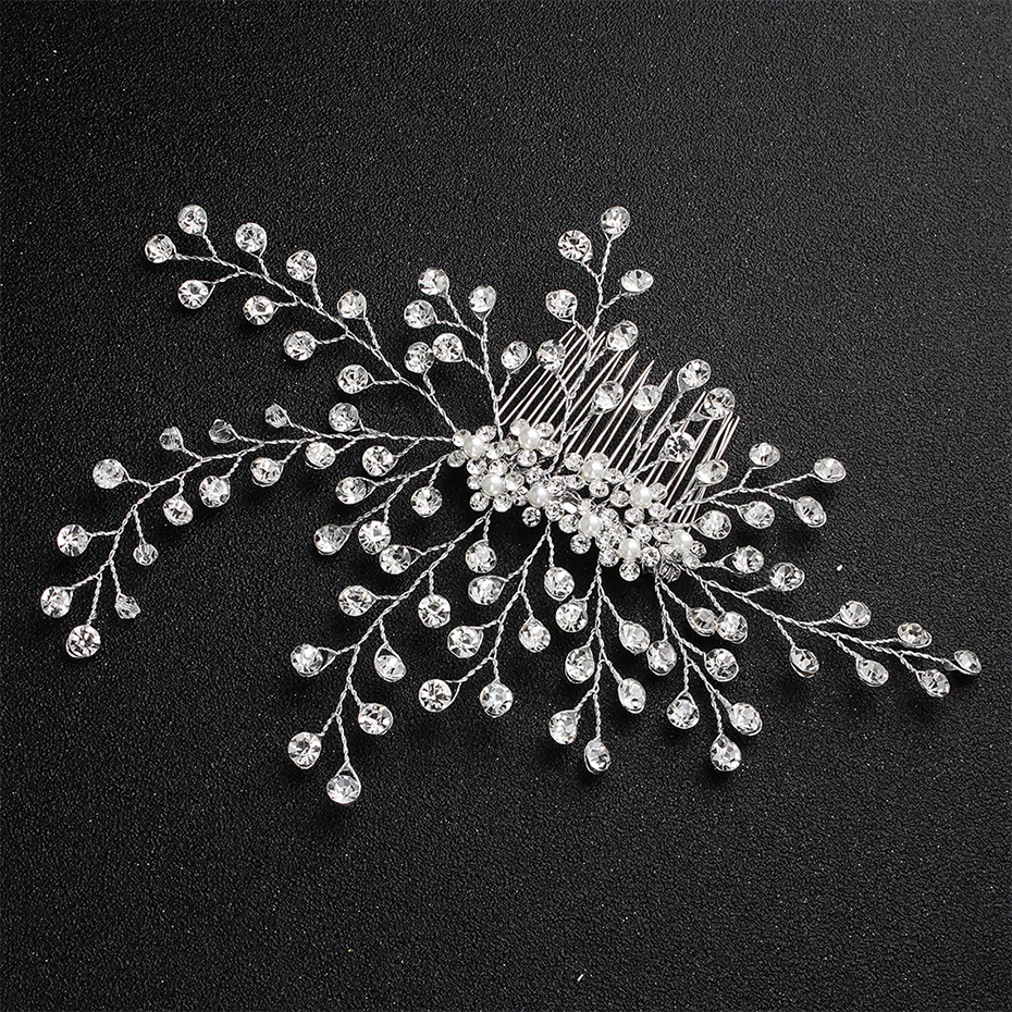 Миалло Оптовая торговля ручной работы австрийскими кристаллическими цветами и виноградными гребнями для волос, заводской выходной, свадебное украшение для волос и головные уборы невесты.