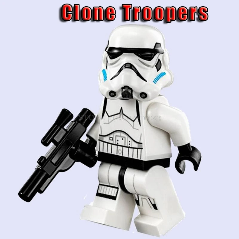 Clone Troopers Кубики на тему фильмов игрушки клонированные солдатики Звездные войны наборы солдат охраны армии Дарт Вейдер Скайуокер Рей R2D2 C3PO Блок Игрушка Звездные войны фигурка - Цвет: Clone Troopers