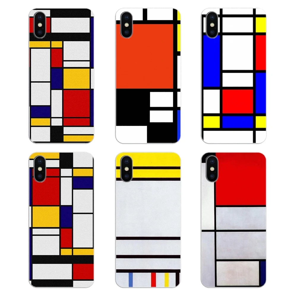 Bauhaus стиль абстрактного искусства piet mondrian для Huawei Honor 8 8C 8X 9 10 7A 7C Mate 20 Lite Pro P Smart Plus
