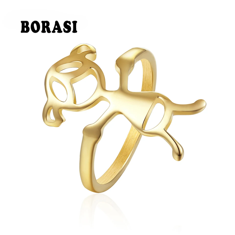 Кольца для женщин BORASI, в стиле хип-хоп, с фигуркой рок, винтажные, кольцо из нержавеющей стали 316L