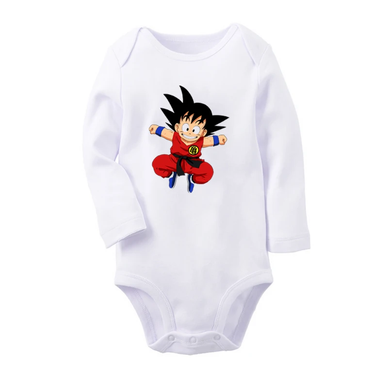 Baby807WC Z Goku/Дизайнерские наряды для новорожденных мальчиков и девочек с рисунком дракона из мультфильма комбинезон с длинными рукавами из хлопка, комплекты Боди для младенцев с принтом - Цвет: Baby807WC