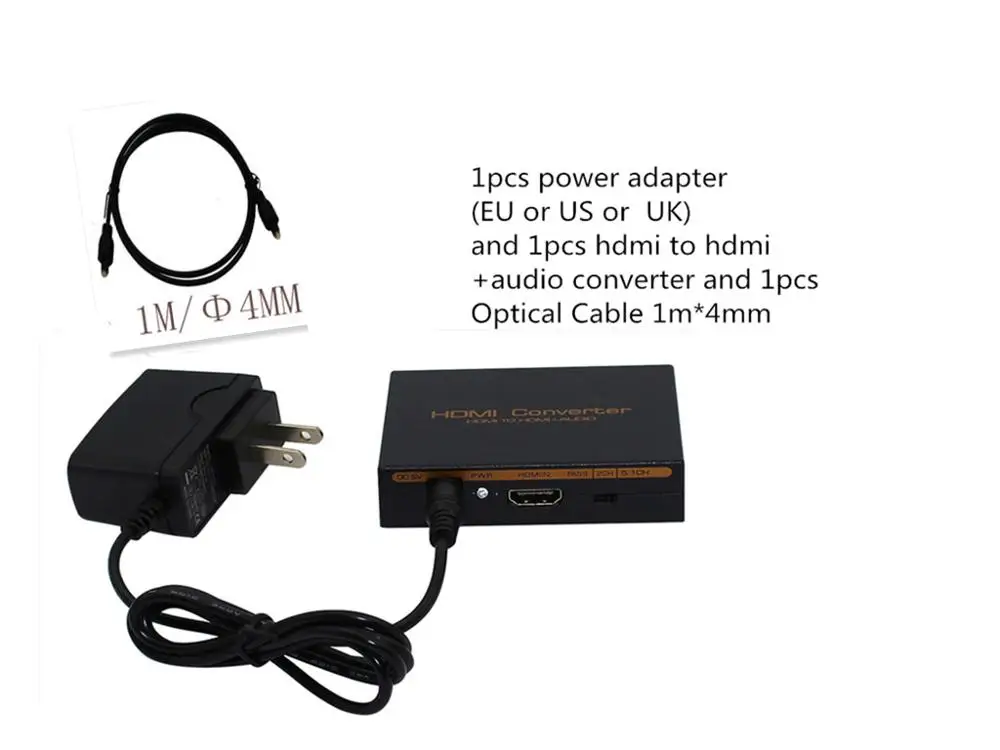 1m4mm 1080P HDMI в HDMI Оптический SPDIF Suppport 5,1+ RCA L/R аудио видео экстрактор конвертер сплиттер адаптер - Цвет: 1m4mm