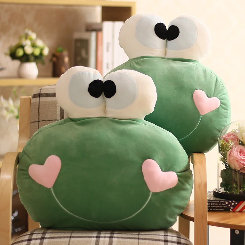 Candice guo plush toy stuffed doll cartoon animal smile frog heart big eye rest pillow office nap cushion baby birthday gift 1pc | Игрушки и