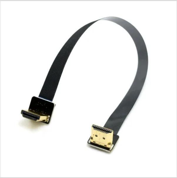 0 2 м FPV двойной под углом 90 градусов HD штекер HDTV FPC плоский HDMI совместимый кабель