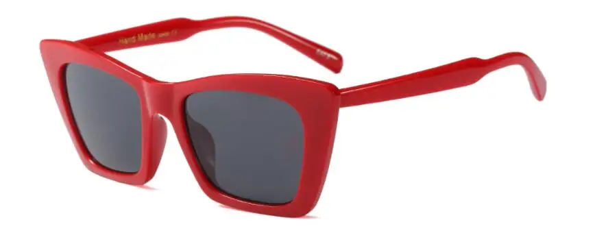 C6 red gray Квадратные Солнцезащитные очки кошачий глаз, женские модные роскошные очки, красные Оттенки для женщин, яркие черные солнцезащитные очки для мужчин, высокое качество, UV400 - Цвет линз: C6 red gray
