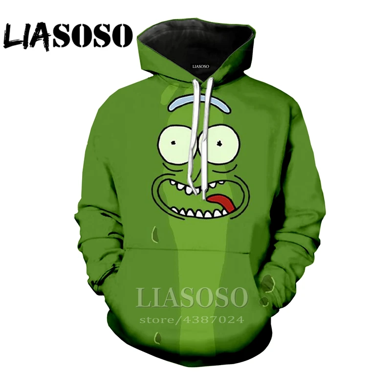 3 LIASOSO, модные толстовки с капюшоном, пальто с животными, аниме, Толстовка Harajuku, 3D принт, для мужчин, мариновка, wo, для мужчин, забавный Рик Морти, толстовки E243 - Цвет: 3