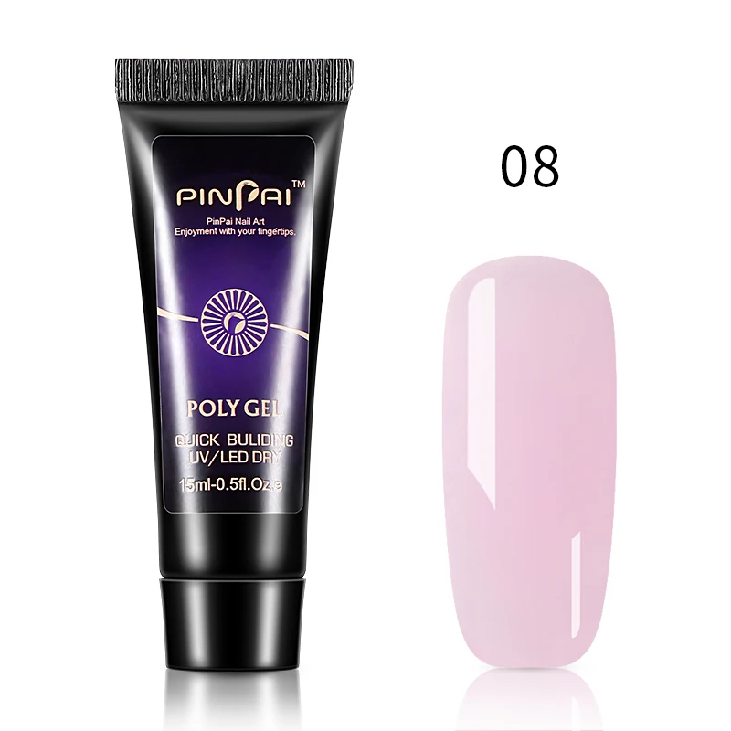 Transparent Pink Pinpai 15 мл прозрачный розовый УФ-светодиодный полигелевый акриловый гель для ногтей акриловый гель для наращивания ногтей полигель для наращивания ногтей - Цвет: Transparent Pink