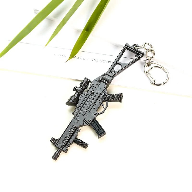 10 шт./лот PUBG Косплей Костюм брелок Подвижный шлем рюкзак Pan сплав модель брелок llaveros 98 к AWM Мини Подвеска llaveros - Цвет: UMP9
