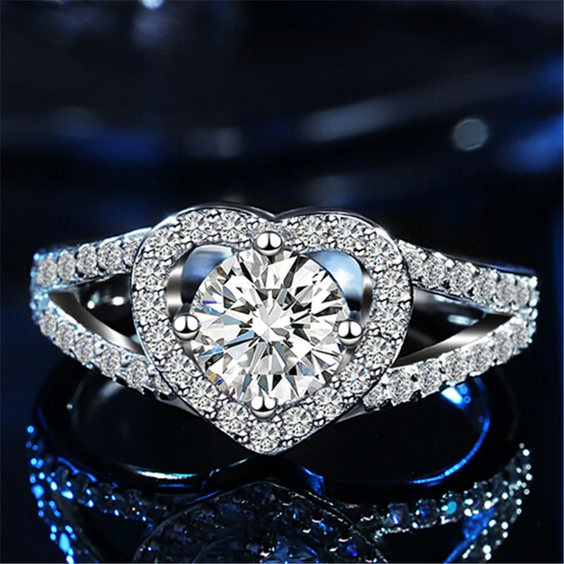 ZOSHI роскошный бренд модный серебряный цвет свадебный набор кольцо для женщин с