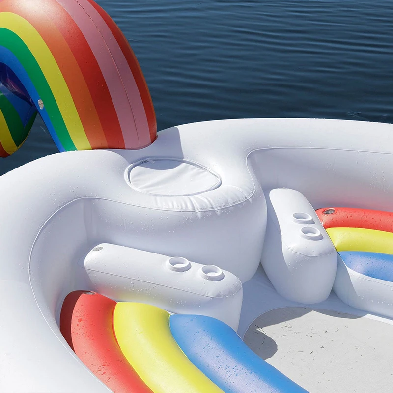

6 Person Inflatable Giant Unicorn Pool Float Island Swimming Pool Lake Beach Party Floating Boat Adult Water Toys Air Mattresses