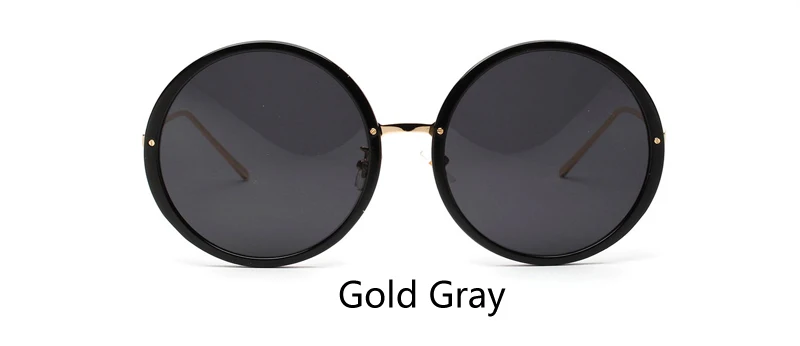 Gold Gray Ralferty женские крупные солнцезащитные очки конфеты Солнцезащитные очки круглый розовый прозрачный очки женский большой лицо анти УФ очки Óculos A927 - Цвет линз: Gold Gray