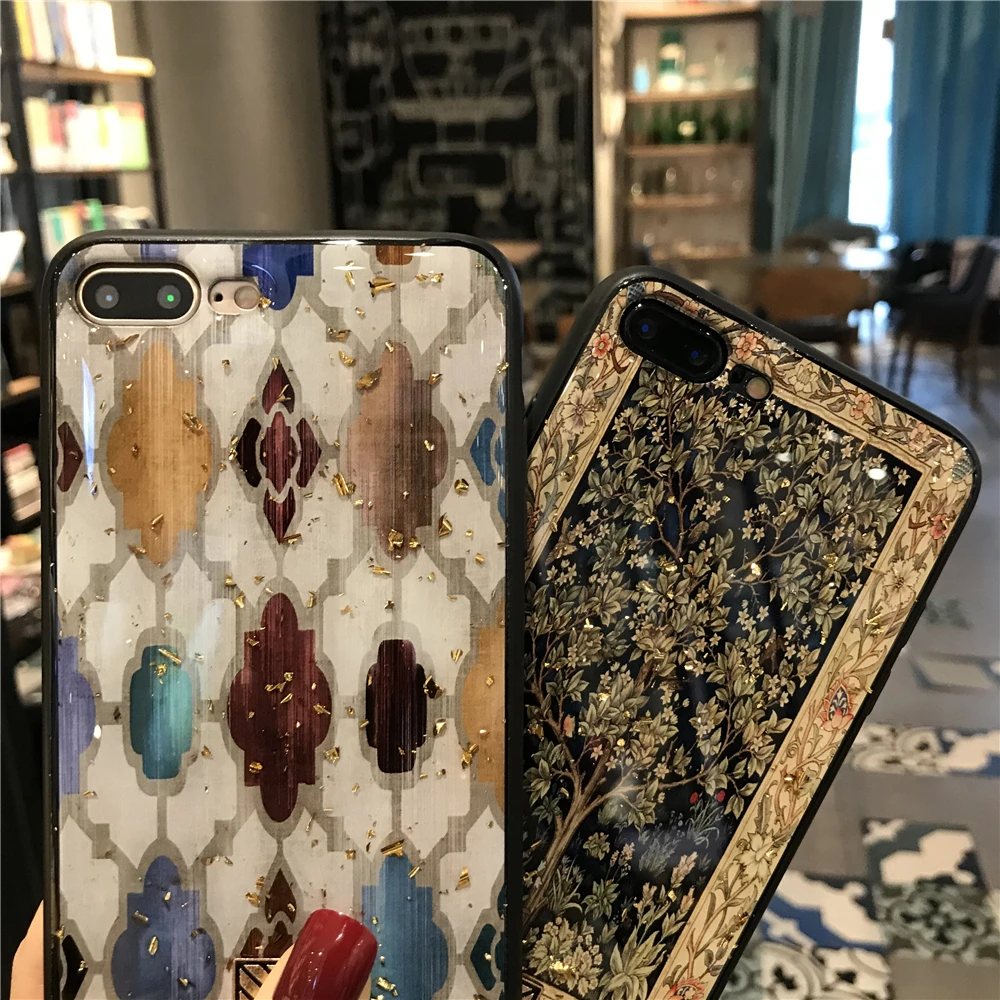 Блестящие телефонные чехлы с золотой фольгой для iPhone 12 11 Pro Max Mini XS XR X 8 7 6 6s Plus SE 2020