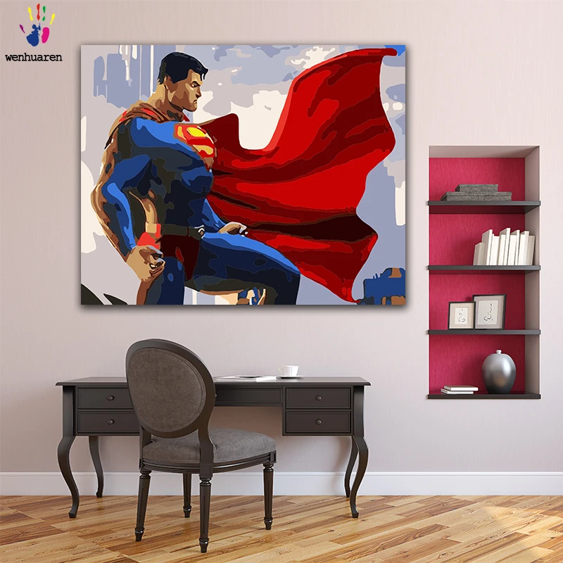 DIY картинки для раскраски по номерам с цветами Бэтмен фильм супергерой картина