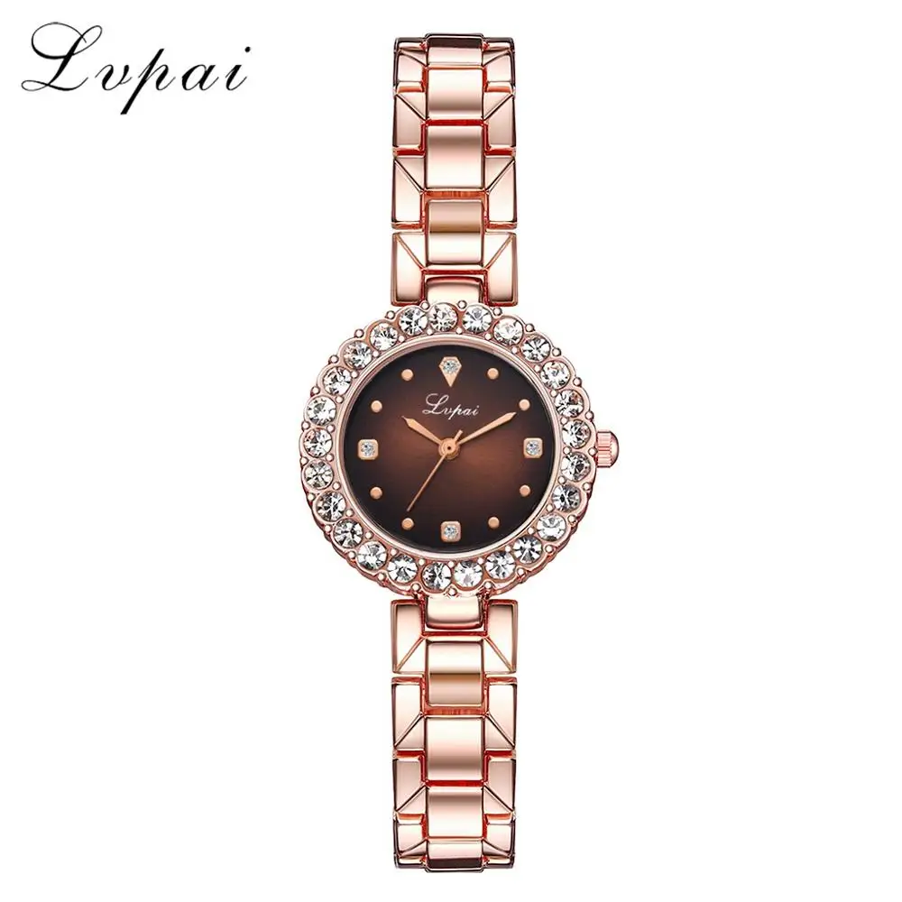 Rose Brown Модные золотые женские наручные часы, роскошные простые женские часы с браслетом, повседневные стильные женские Подарочные часы, 2 шт. в комплекте, стиль Ulzzang - Цвет: Rose Brown
