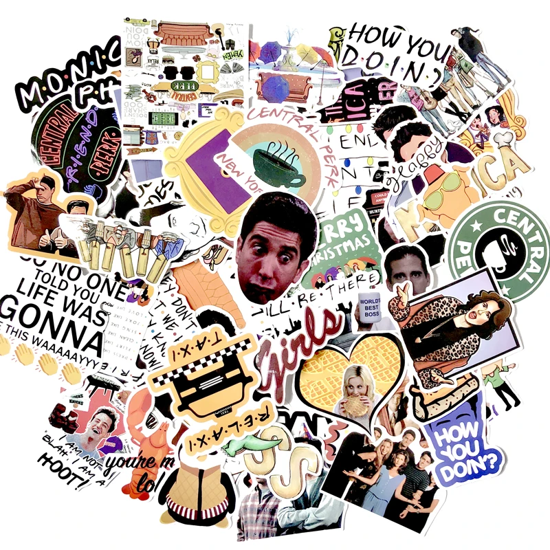 

66pcs Friends Stickers tv show funny Kids Toy Sticker Laptop suitcase decal Sticker