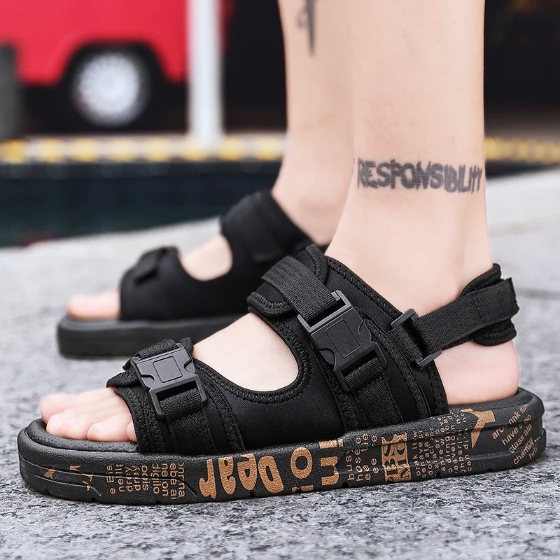 Сандалии гладиаторы мужские в римском стиле повседневные пляжные шлепанцы