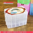 Большая складная коробка для хранения аксессуаров, 3-слойные регулируемые разделители, съемные разделители для самостоятельного изготовления ювелирных украшений, бусин, Домашний Органайзер, контейнер