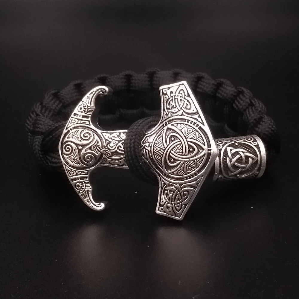 Odin Ворон славянский Коловрат Тор молот Мьёльнир мужские Vikingos Triskele троица Викинг браслет Valknut Vegvisir руны ювелирные изделия