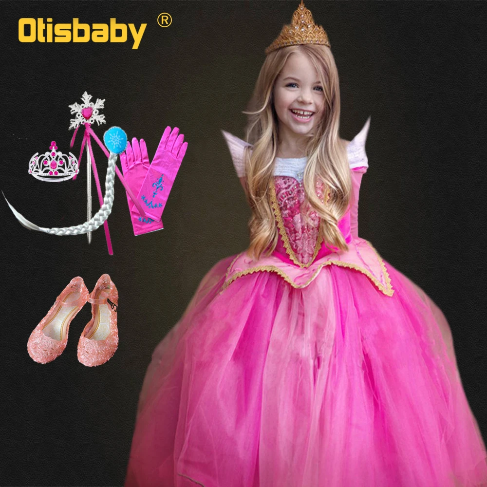 Sleeping Beauty Dress Up Girls Princess Aurora Girl Long-sleeve Children's Christmas Party Fantasia Infantil | Детская одежда и
