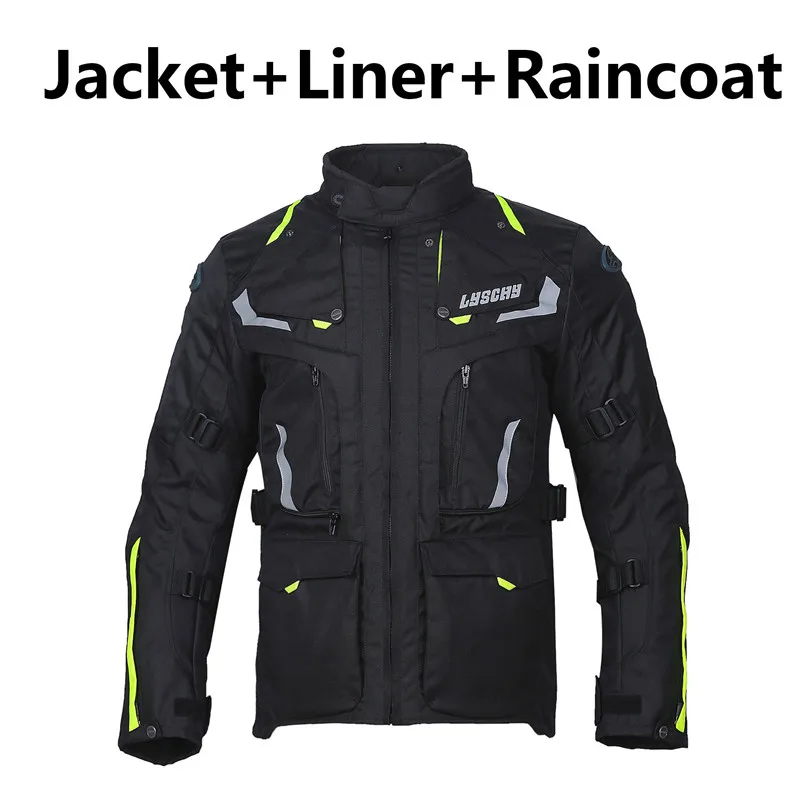 Black Jacket LYSCHY Enduro мотоциклетная куртка для езды на мотоцикле, мотоциклетная броня, защитный костюм, Мужская одежда, Светоотражающая экипировка, мужские гоночные куртки - Цвет: Black Jacket