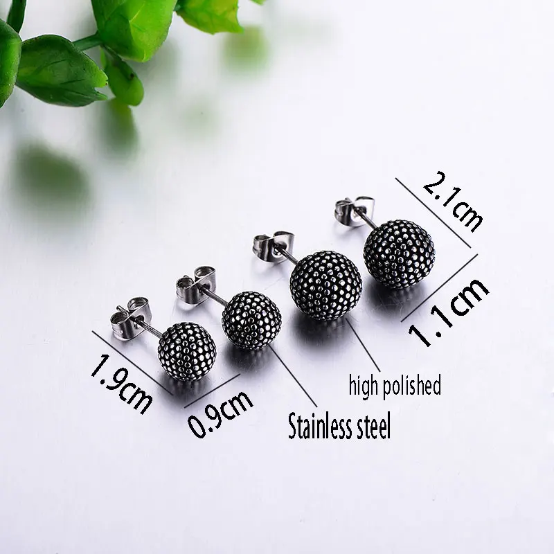 ZPAMS Women's Fashion Stud Earrings Stainless Steel Silver Color for Women Black Big/small Set | Украшения и аксессуары