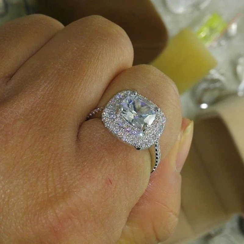 Fashion AAA CZ Rings For women Show Elegant Temperament Jewelry Womens Girls Silver color Engagement party Wedding Ring gifts
