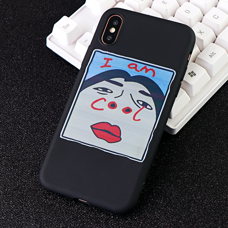 Funny Phone Cases for iPhone 6 s 7 8 Plus X XS MAX XR Cartoon I Am Cool Case Soft Silicone Fitted Cell Covers Accessories |