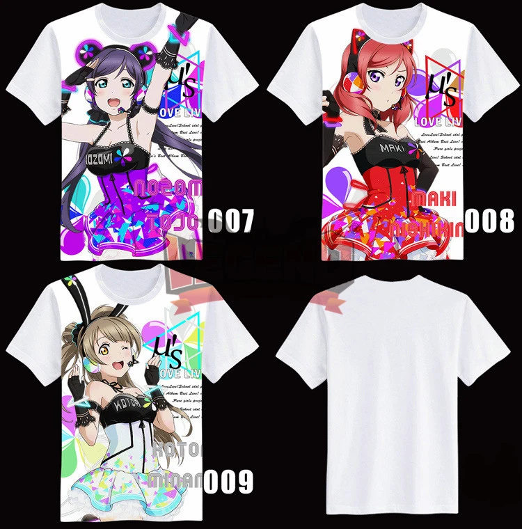 Люблю жить! Косплей lovelive рубашка nico hanayo miki umi kotori nozomi rin eli honoka Футболка с принтом