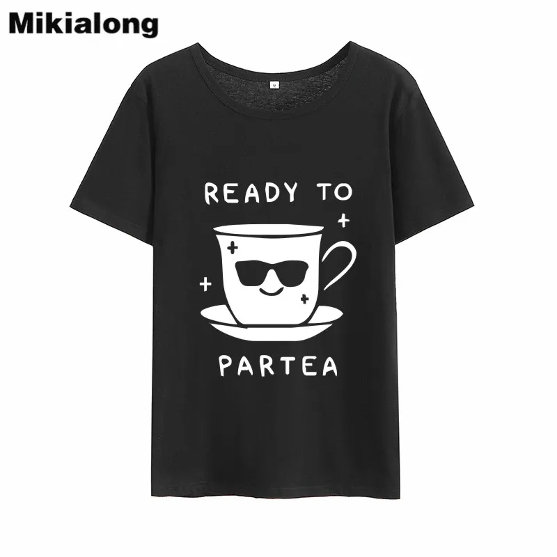 Mrs win READY TO PARTEA милые футболки с рисунком чайной чашки женские Забавные круглым