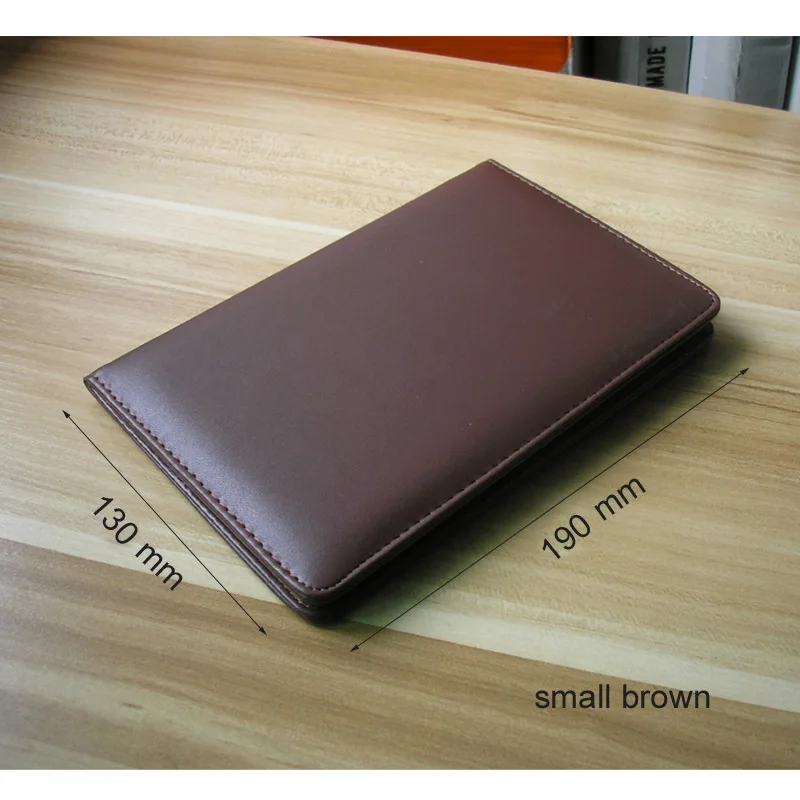 small brown PU кожаная папка Меню крышка меню держатель кожаный держатель меню Органайзер офисный блокнот папка для файлов гостиничный Ресторан чехол для купюр - Цвет: small brown