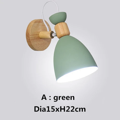 A green Nordic Личность Творческая мультфильм настенный светильник E27 Макарон фон настенный светильник для детей чтения прикроватная тумба для спальни - Цвет абажура: A green