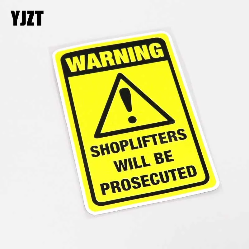 YJZT 9 см * 14 предупреждающий знак SHOPLIFTERS будет преследоваться ПВХ наклейка