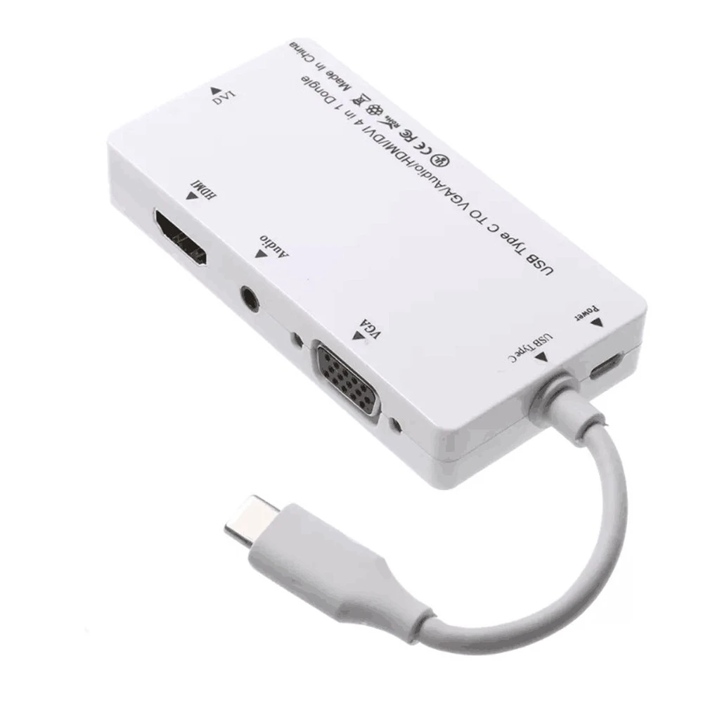 4 в 1 USB 3 внешний адаптер типа C для VGA HDMI DVI аудиовыход Женский кабель MacBook 2015/2016 Pro|hdmi