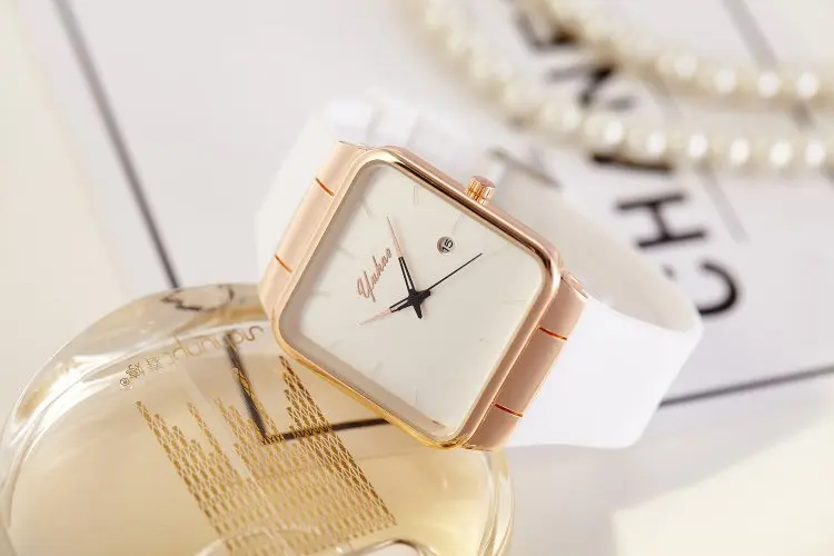 Брендовые женские часы, женские силиконовые квадратные часы reloj mujer, роскошные нарядные часы, женские кварцевые наручные часы из розового золота, Montre Femme