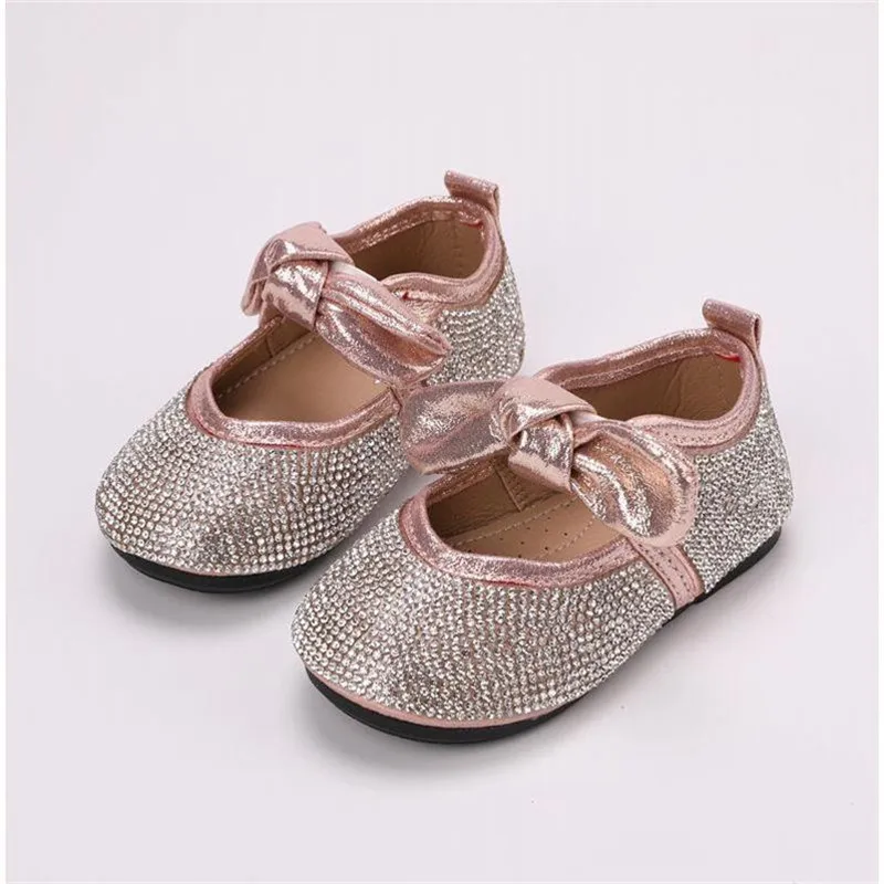 От 1 до 5 лет обувь для малышей Новинка весна осень 2019 принцессы с бантом и