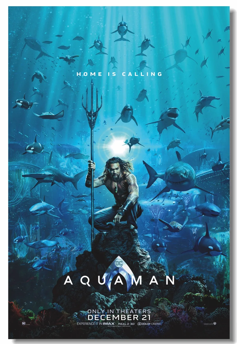 Фото Пользовательский холст настенное искусство DC фильм Aquaman плакат Джейсон момоноа Пользовательский холст настенное искусство DC фильм Aquaman плакат Джейсон момоноа