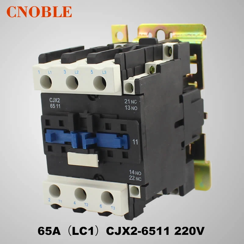 

Контактор переменного тока 65A (LC1) CJX2-6511 220V, напряжение катушки, серебристый контакт