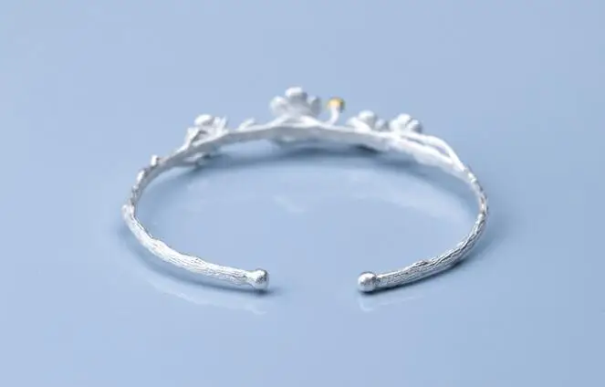 Oly2u Fashion Bangles Cuff Flower &amp Bracelets Women Accessories Srebrna bransoletka SYSZ008 | Украшения и аксессуары