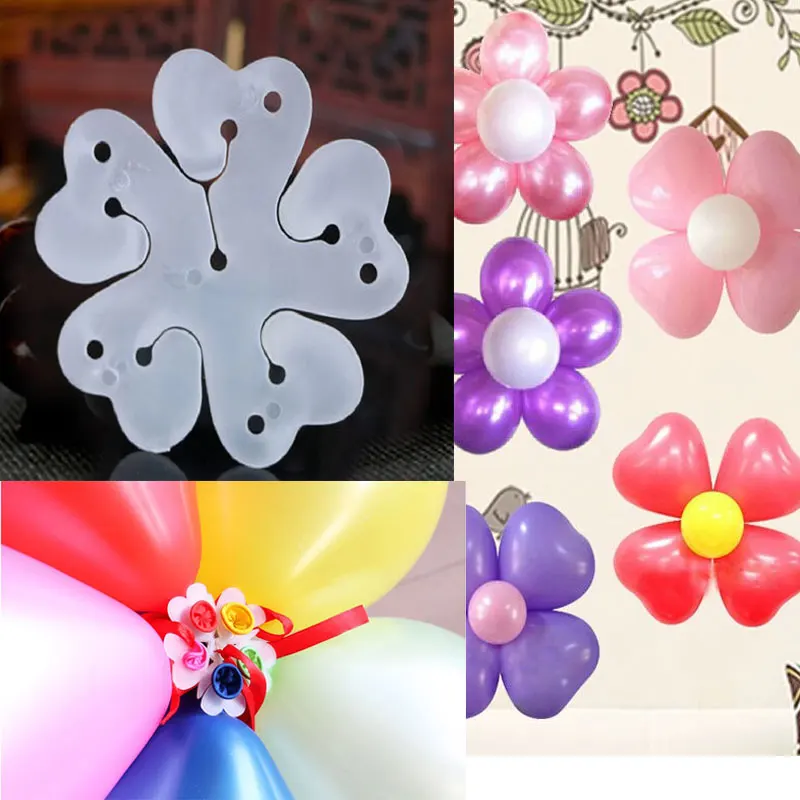 

Balloon Clips 100pcs Sticks Balloon Decoration Accessories Plum Flower shape Clip Practical Balloon Sealing Clamp party supplies