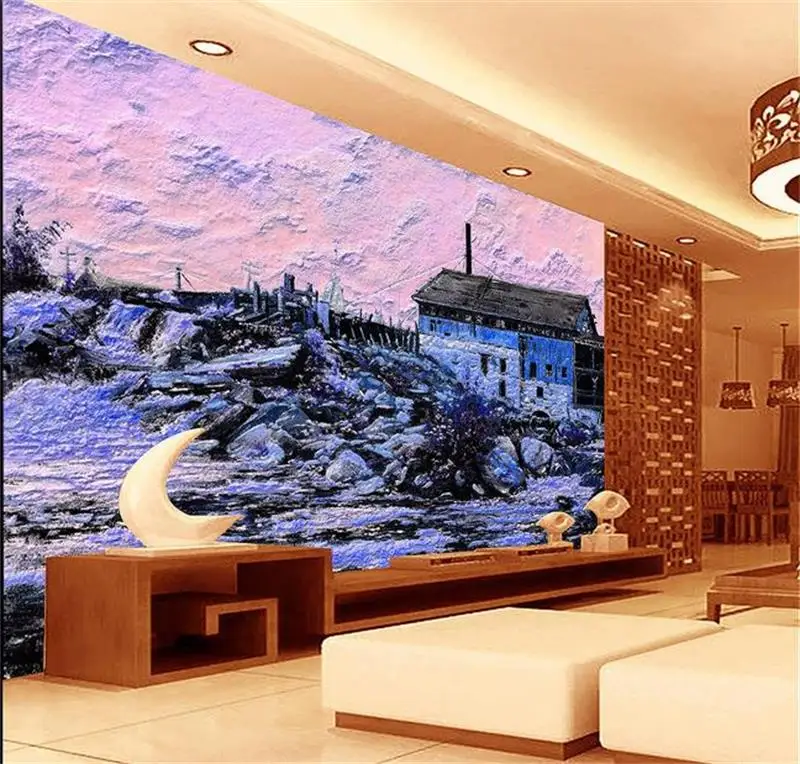 Пользовательские 3D фото обои комнаты нетканые фрески цвет рельеф дом картина HD