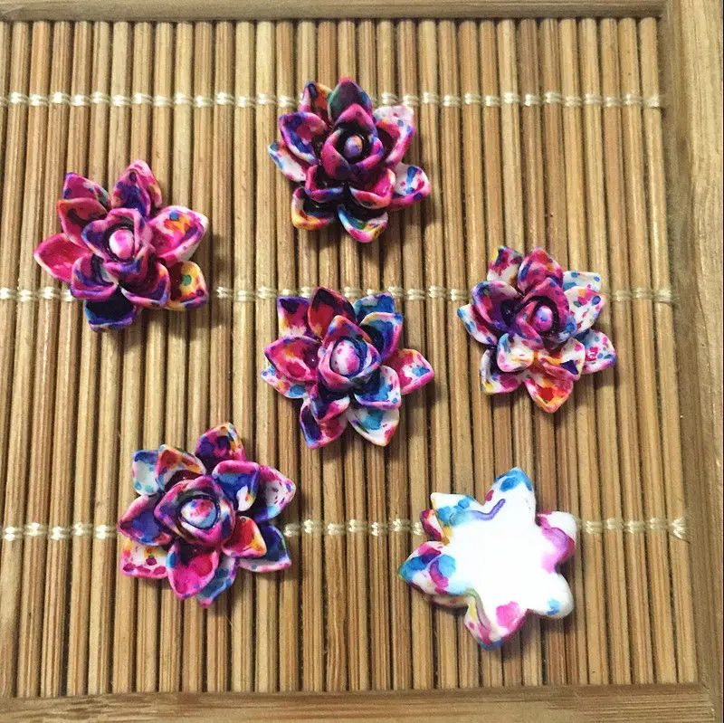

50pcs Resin lotus flowers flatback Appliques For phone wedding crafts LH-7