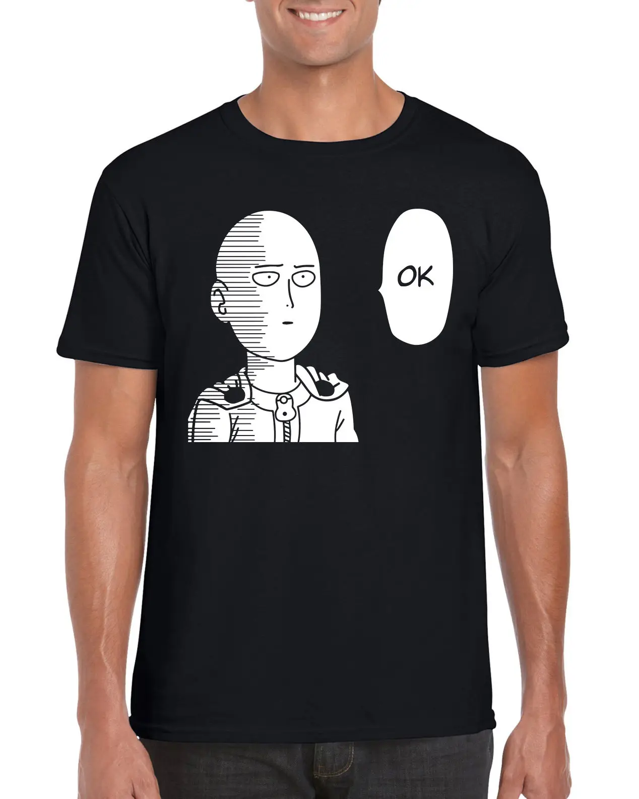 &quotOK&quot One Punch Man OPM Soka Saitama аниме Вдохновленный футболка S 2XL новые футболки смешные