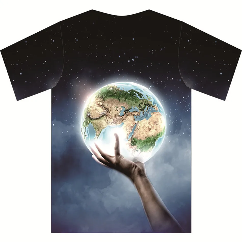 

Joyonly 2018 Earth Hand Space Galaxy Printing 3d T-Shirt For Boys Girls Cool Tees Clothes Children T shirts Baby Clothing Tops