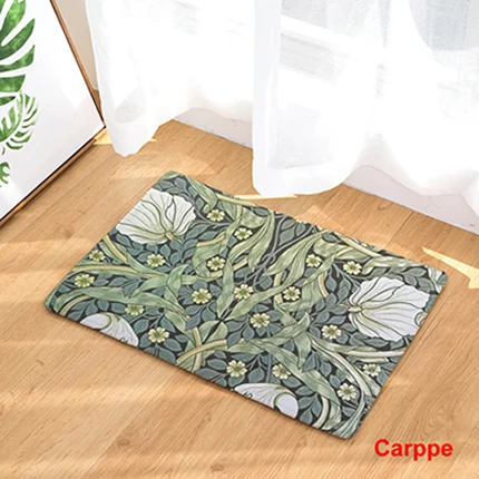 Фланелевые коврики с цветочным принтом в стиле ретро, противоскользящие водонепроницаемые коврики для двери, винтажные ковры с цветами, коврики для спальни, кухни, домашние декоративные коврики - Цвет: 16