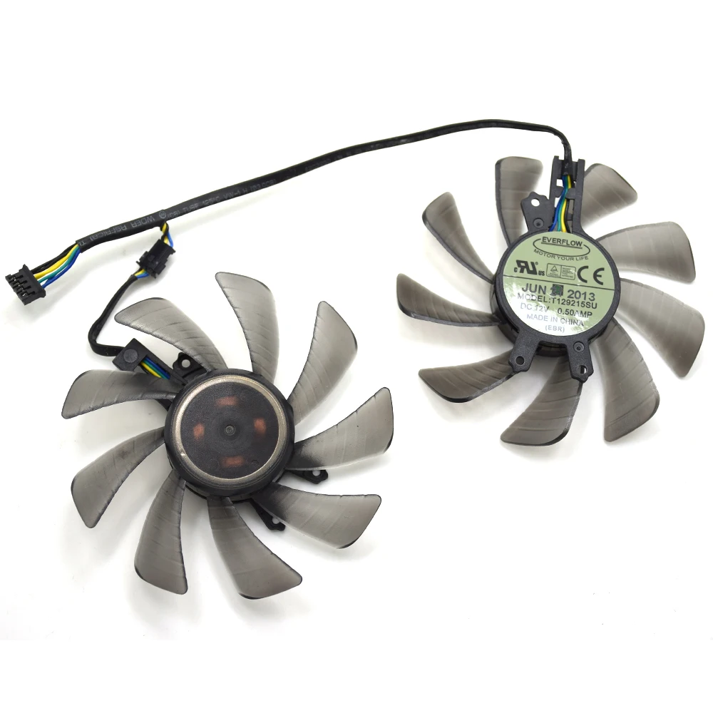 Everflow T129215SU 85 мм DC 12 В 0.50A Графика карты вентилятор охлаждения для ASUS GTX460 hd6790 GTX650Ti