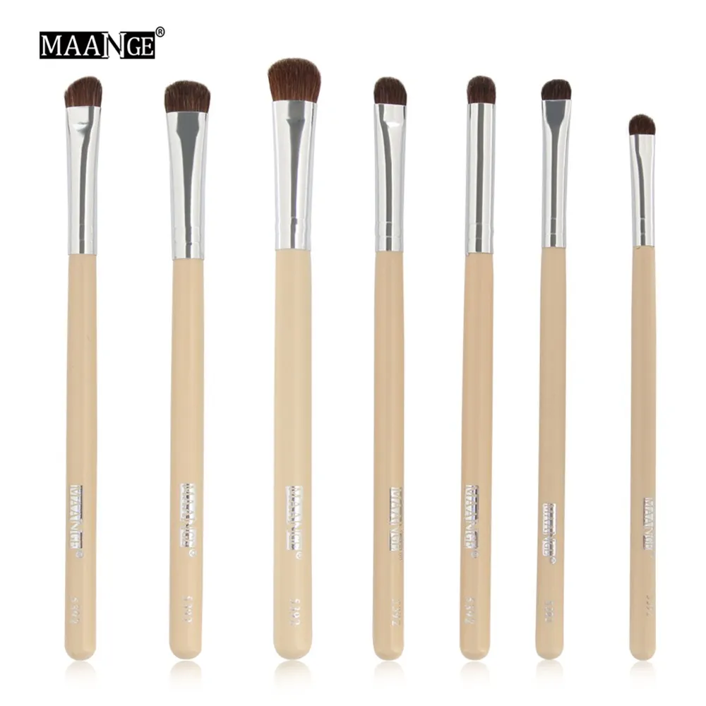 MAANGE Pro Косметика для глаз набор кистей power Eye Shader консилер смешивание Косметика конский волос деревянные Кисти Наборы инструментов - Handle Color: wooden color