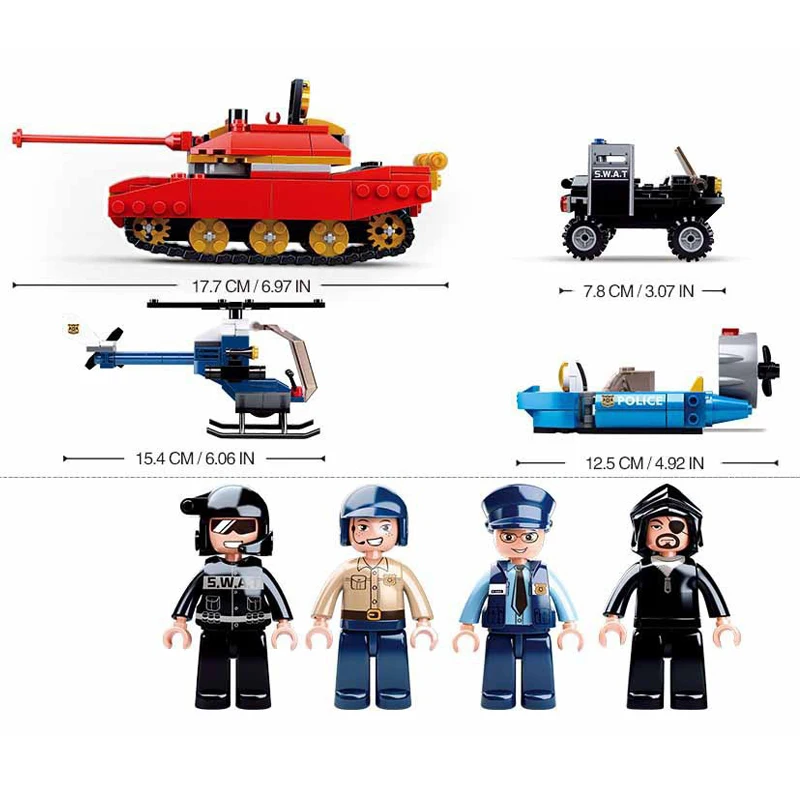 4 шт./лот детские строительные блоки игрушки совместимые с LEGO city Police series вертолет