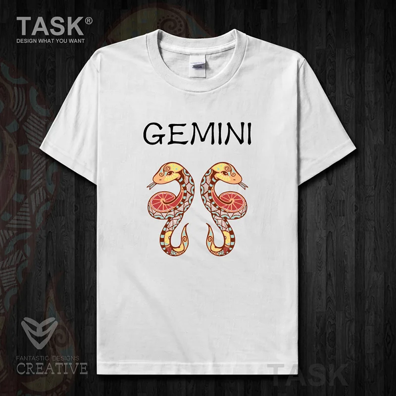 Мужская футболка с надписью Twelve concellations одежда короткими рукавами и принтом Gemini
